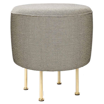 Modern Line Pouf Small- Gray, Brass