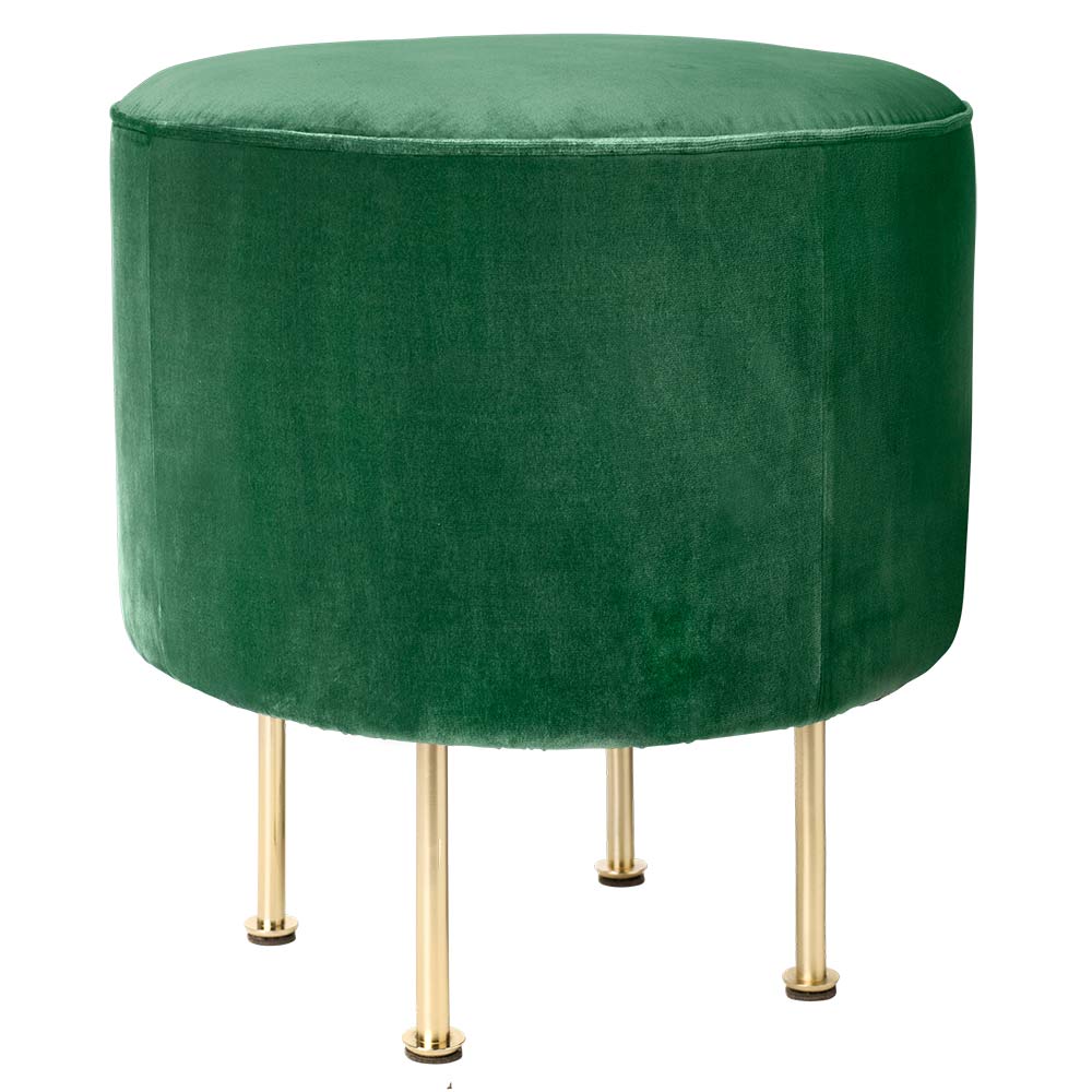 Modern Line Pouf Small - Green, Brass