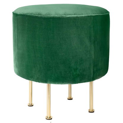 Modern Line Pouf Small - Green, Brass