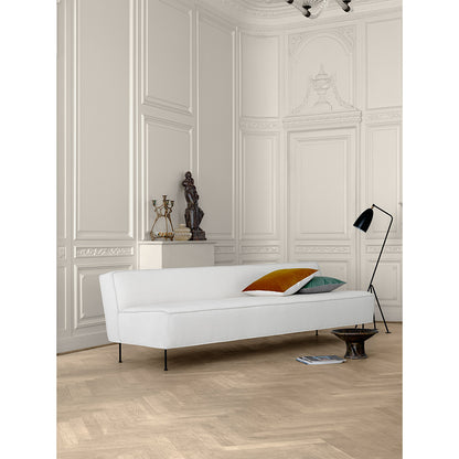 Modern Line Sofa 94.49"W - Dark Brown, Brass