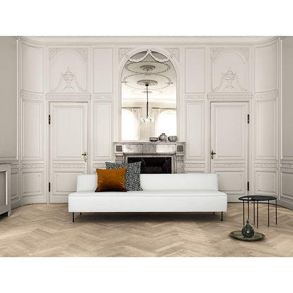 Modern Line Sofa 94.49"W - Dark Brown, Brass