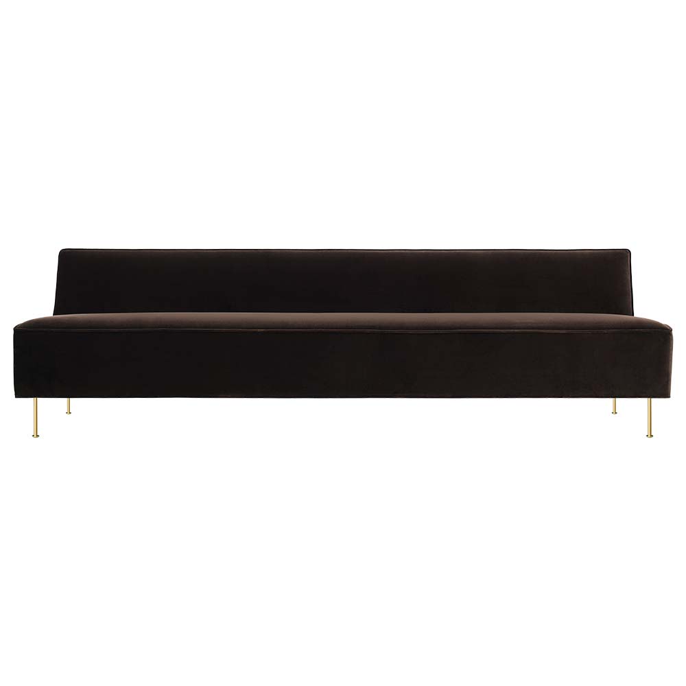 Modern Line Sofa - Dark Brown, Brass