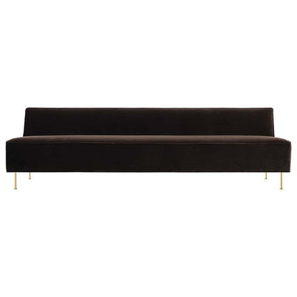 Modern Line Sofa - Dark Brown, Brass