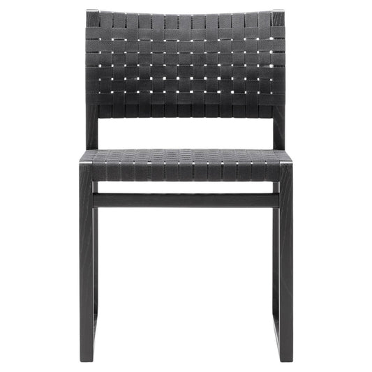 Mogensen BM61 Dining Chair - Black Linen Webbing, Oak Black Lacquer