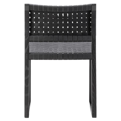 Mogensen BM61 Dining Chair - Black Linen Webbing, Oak Black Lacquer
