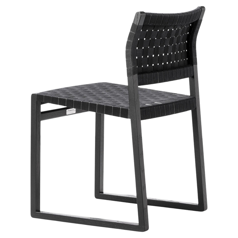 Mogensen BM61 Dining Chair - Black Linen Webbing, Oak Black Lacquer