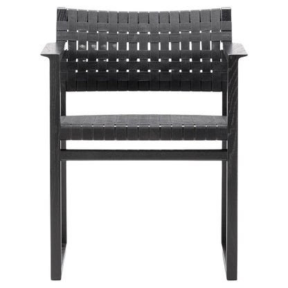 Mogensen BM62 Dining Chair - Black Linen Webbing, Oak Black Lacquer