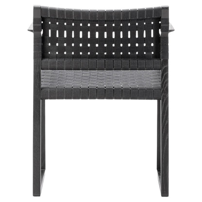 Mogensen BM62 Dining Chair - Black Linen Webbing, Oak Black Lacquer