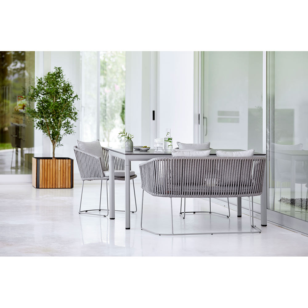 Moments Outdoor Bench - Light Gray Cushions
