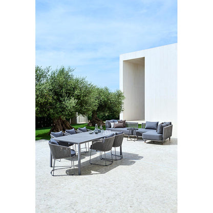 Moments Outdoor Chair - Blue Cushions, Dark Gray Rope Frame