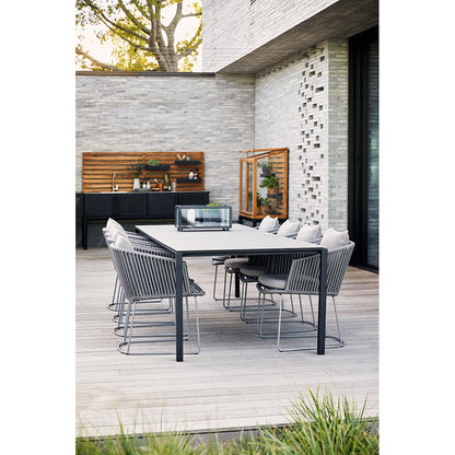 Moments Outdoor Chair - Blue Cushions, Gray Rope Frame