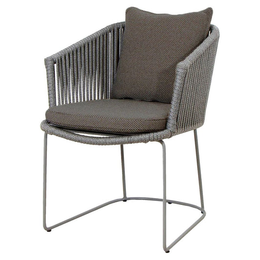 Moments Outdoor Chair - Dark Gray Focus Cushions, Gray Rope Frame
