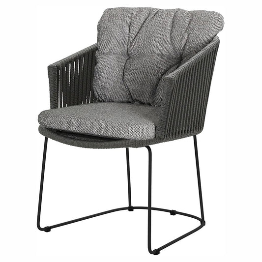 Moments Outdoor Chair - Dark Gray Wove Cushions, Dark Gray Rope Frame