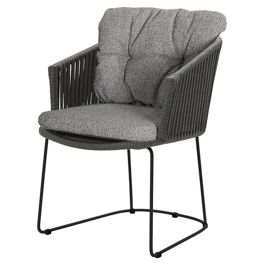Moments Outdoor Chair - Dark Gray Wove Cushions, Gray Rope Frame