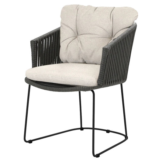 Moments Outdoor Chair - Desert Sand Cushions, Dark Gray Rope Frame