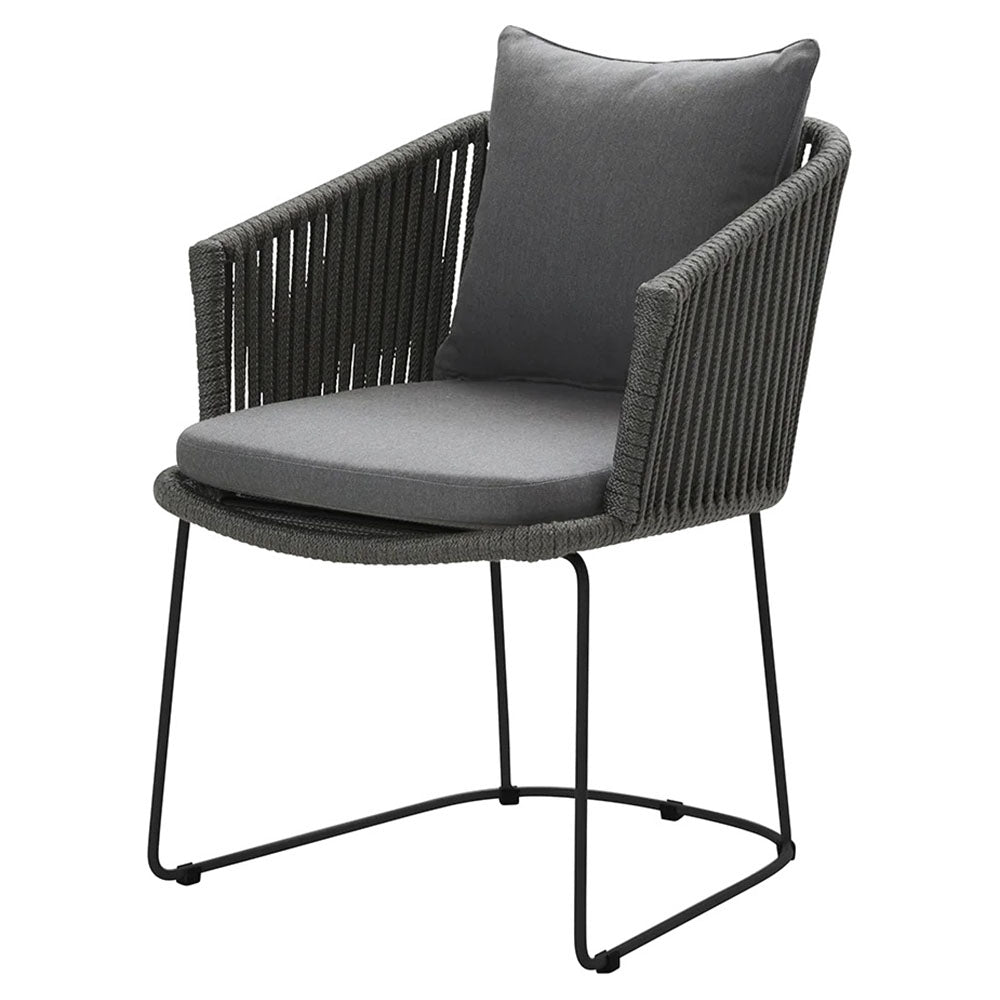 Moments Outdoor Chair - Gray Natte Cushions, Dark Gray Rope Frame