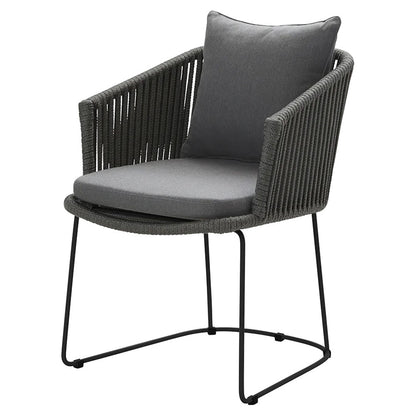 Moments Outdoor Chair - Gray Natte Cushions, Dark Gray Rope Frame