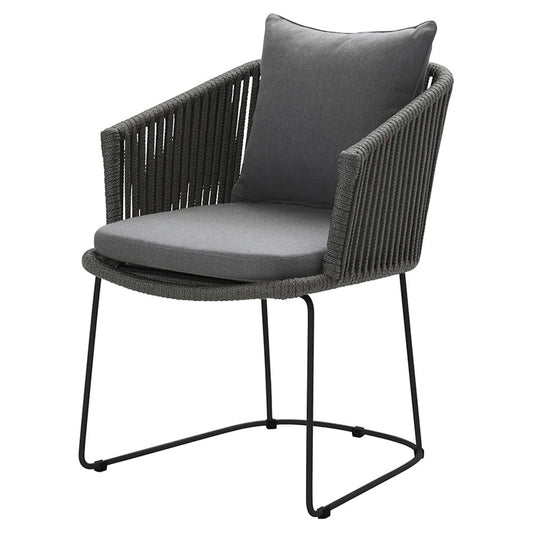 Moments Outdoor Chair - Gray Natte Cushions, Dark Gray Rope Frame