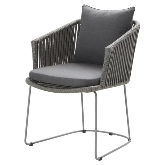Moments Outdoor Chair - Gray Natte Cushions, Gray Rope Frame
