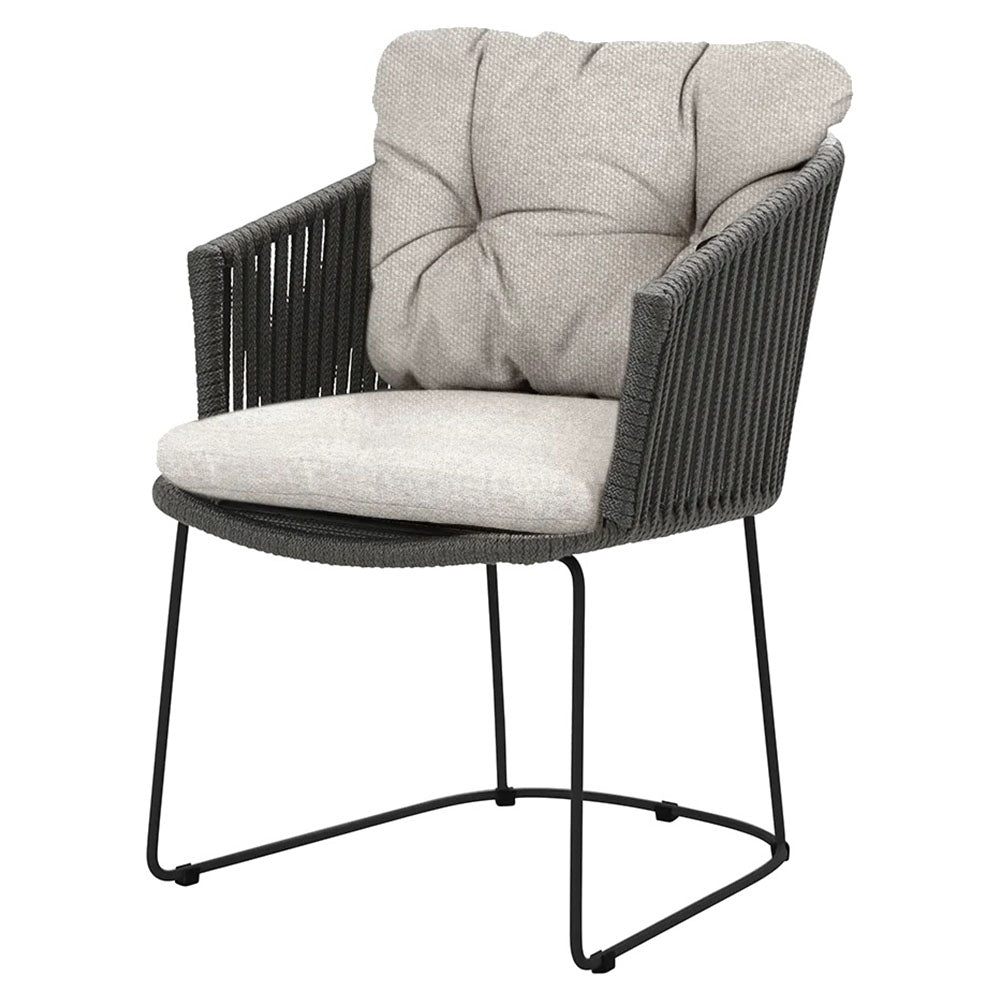 Moments Outdoor Chair - Light Brown Rise Cushions, Dark Gray Rope Frame
