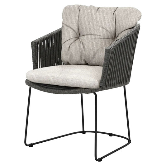 Moments Outdoor Chair - Light Brown Rise Cushions, Dark Gray Rope Frame