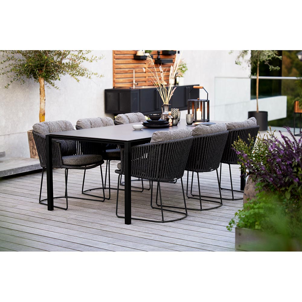 Moments Outdoor Chair - Light Brown Rise Cushions, Dark Gray Rope Frame