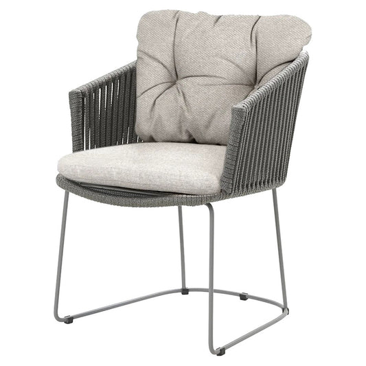 Moments Outdoor Chair - Light Brown Rise Cushions, Gray Rope Frame