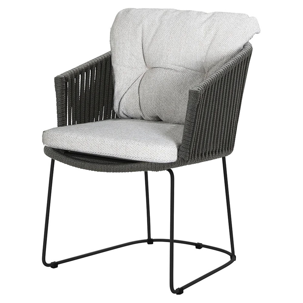 Moments Outdoor Chair - Light Brown Wove Cushions, Dark Gray Rope Frame