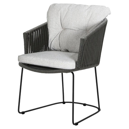 Moments Outdoor Chair - Light Brown Wove Cushions, Dark Gray Rope Frame