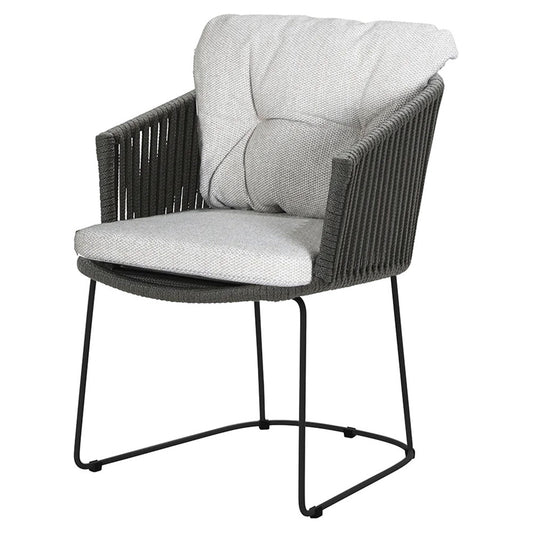 Moments Outdoor Chair - Light Brown Wove Cushions, Dark Gray Rope Frame