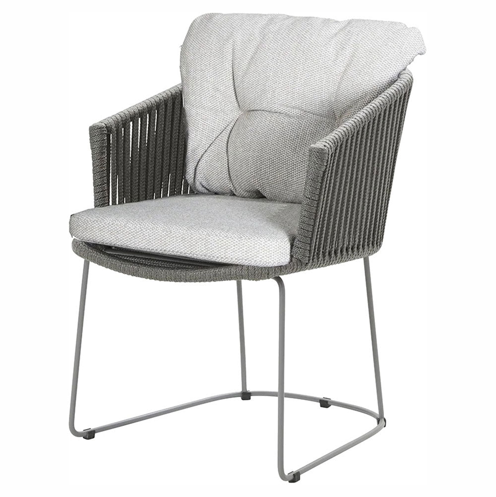 Moments Outdoor Chair - Light Brown Wove Cushions, Gray Rope Frame