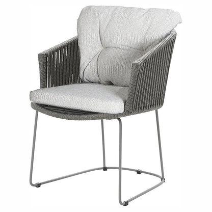 Moments Outdoor Chair - Light Brown Wove Cushions, Gray Rope Frame