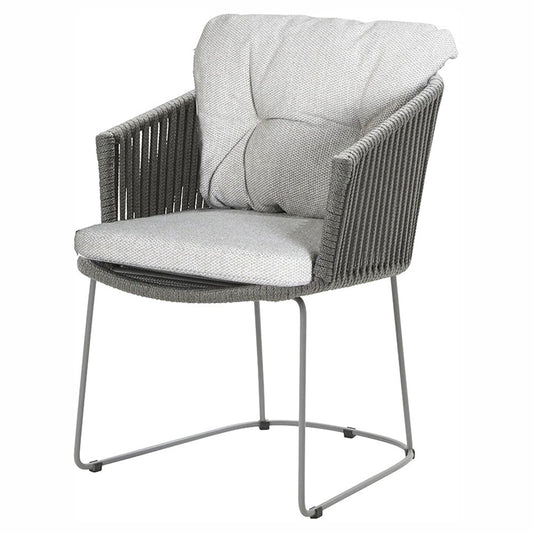 Moments Outdoor Chair - Light Brown Wove Cushions, Gray Rope Frame
