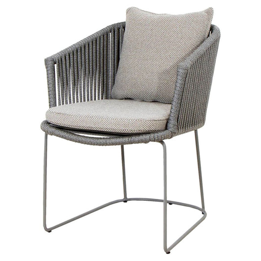 Moments Outdoor Chair - Light Gray Focus Cushions, Gray Rope Frame