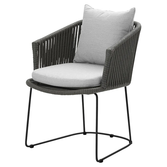Moments Outdoor Chair - Light Gray Natte Cushions, Dark Gray Rope Frame