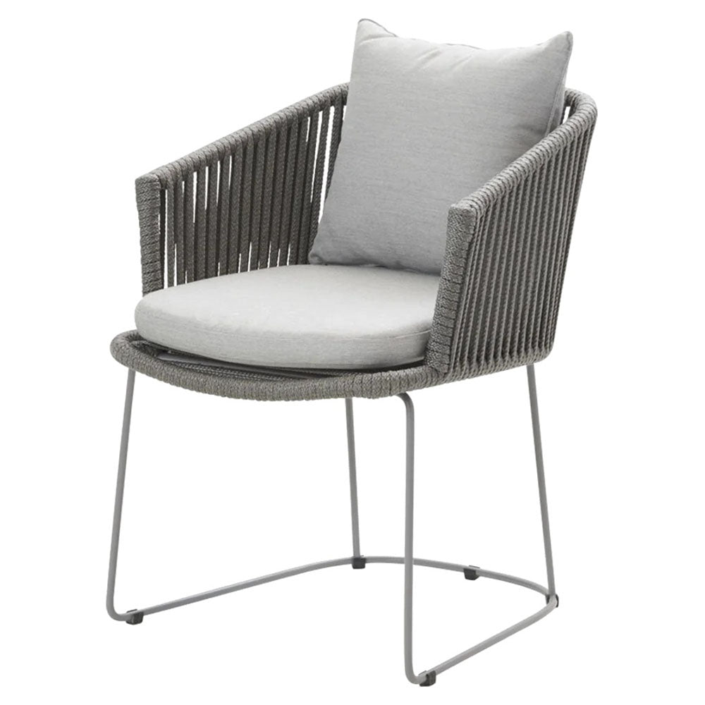 Moments Outdoor Chair - Light Gray Natte Cushions, Gray Rope Frame