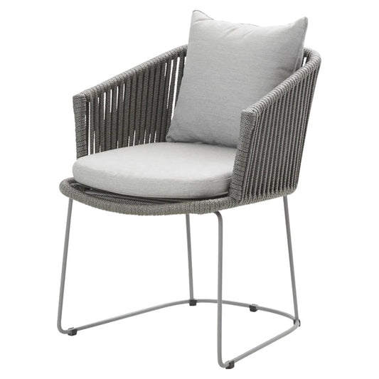 Moments Outdoor Chair - Light Gray Natte Cushions, Gray Rope Frame