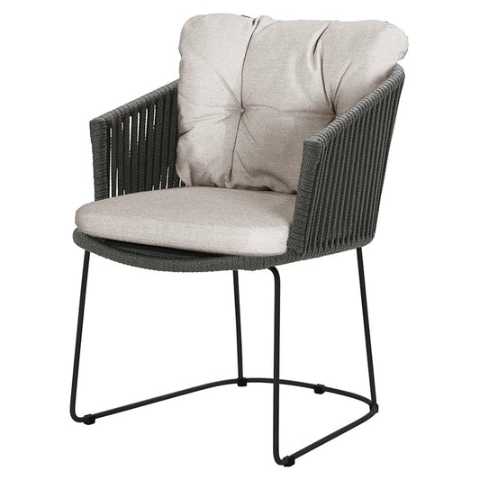 Moments Outdoor Chair - Sand Cushions, Dark Gray Rope Frame