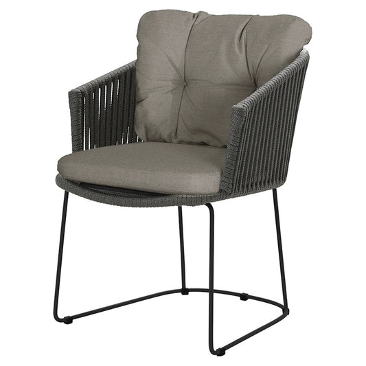 Moments Outdoor Chair - Taupe Cushions, Dark Gray Rope Frame