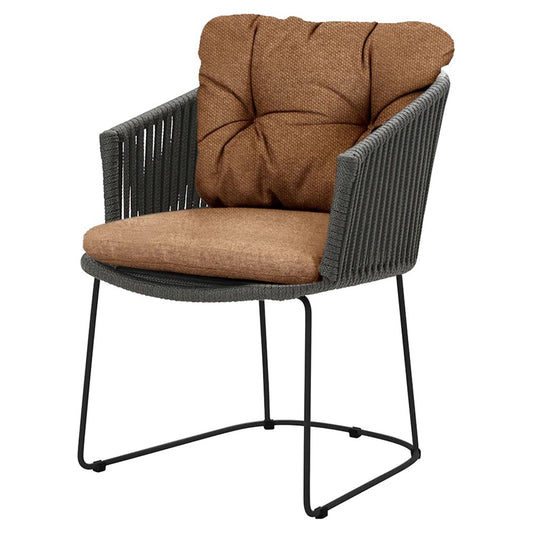 Moments Outdoor Chair - Umber Brown Cushions, Dark Gray Rope Frame