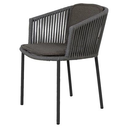 Moments Outdoor Stackable Chair - Dark Gray Cushions, Dark Gray Rope Frame