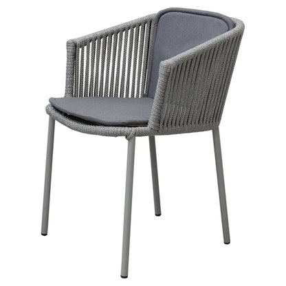 Moments Outdoor Stackable Chair - Gray Cushions, Gray Rope Frame