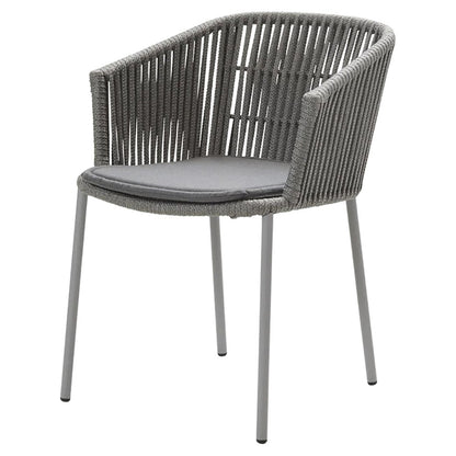 Moments Outdoor Stackable Chair - Gray Seat Cushion, Gray Rope Frame