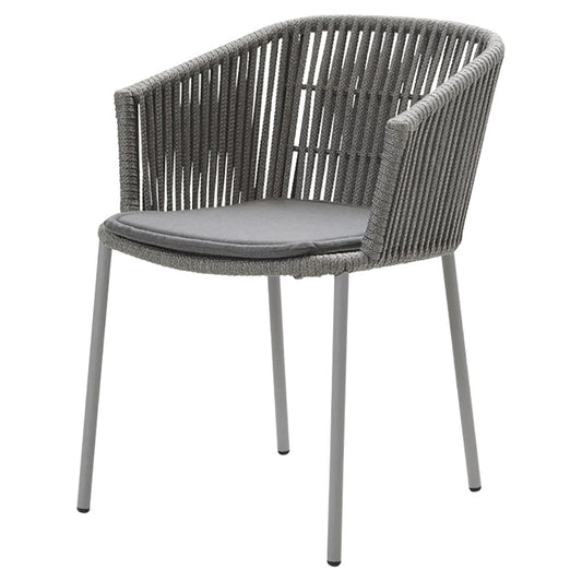 Moments Outdoor Stackable Chair - Gray Seat Cushion, Gray Rope Frame