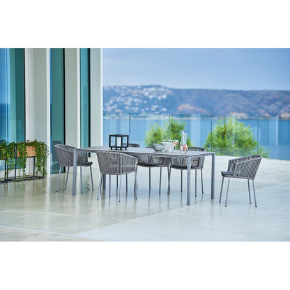 Moments Outdoor Stackable Chair - Light Gray Seat Cushion, Gray Rope Frame