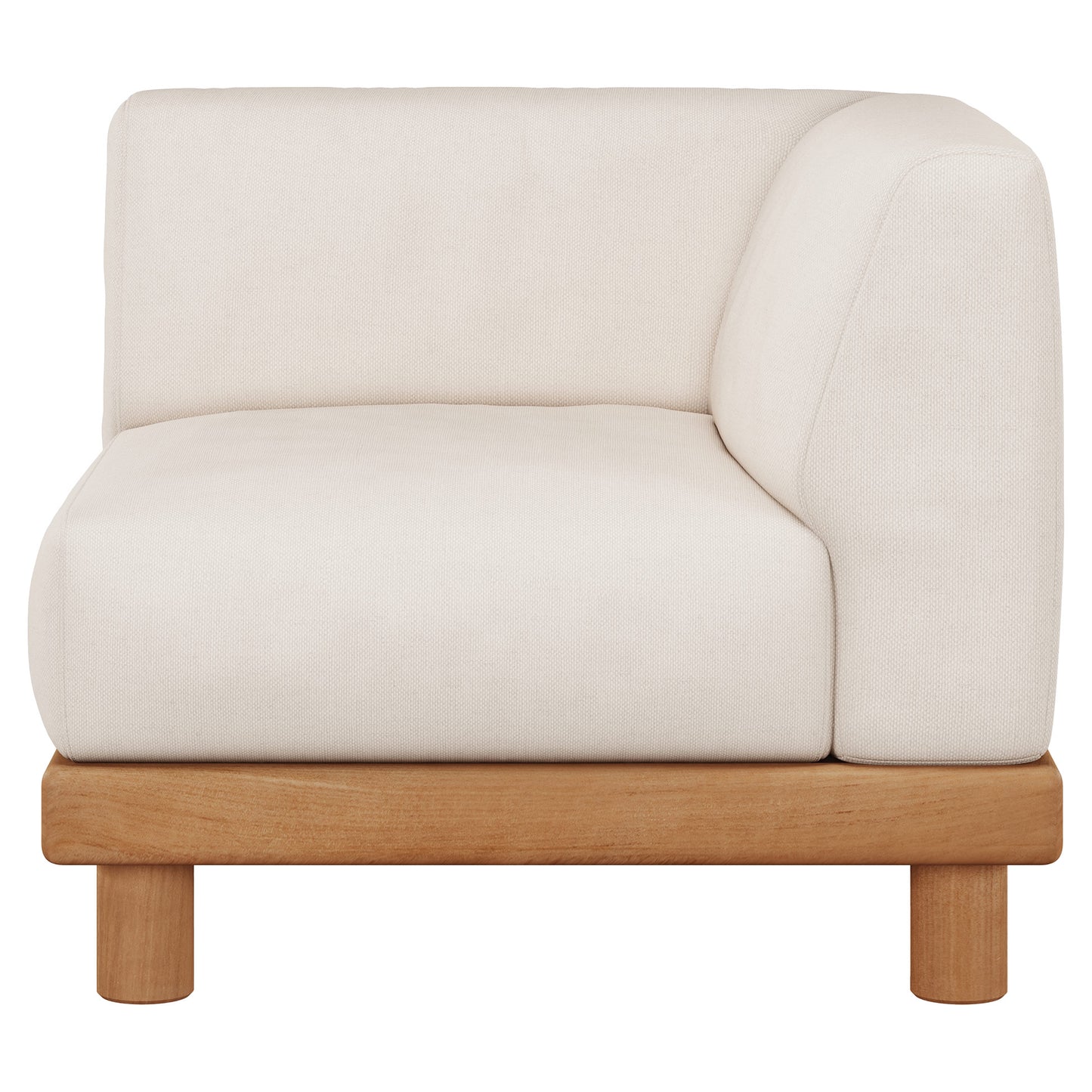 Monocle Outdoor End Seater Modular Sofa - White