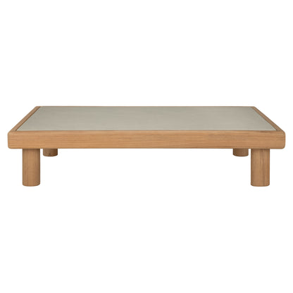 Monocle Outdoor Rectangular Coffee Table - Concrete, Teak
