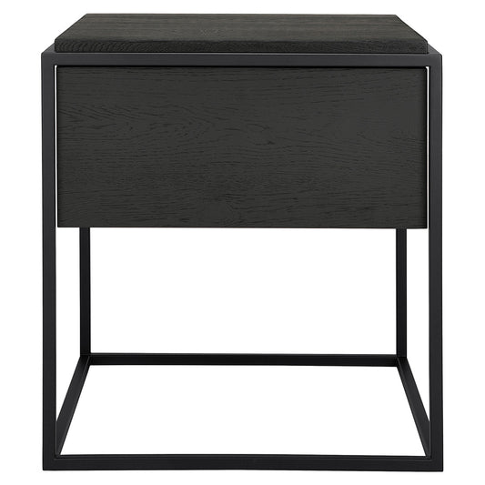 Monolit Bedside Table - Black Oak/Black