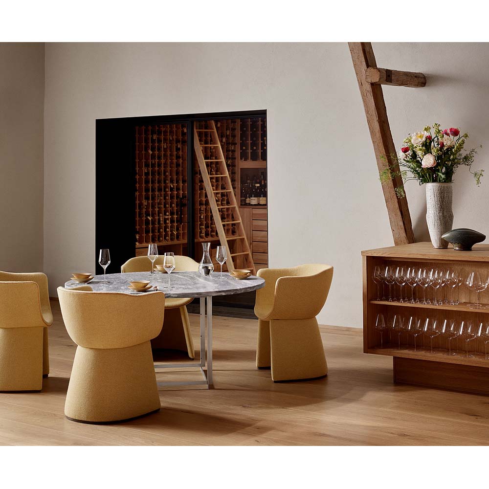 Monolit Dining Chair With Leather Piping - Hallingdal 407