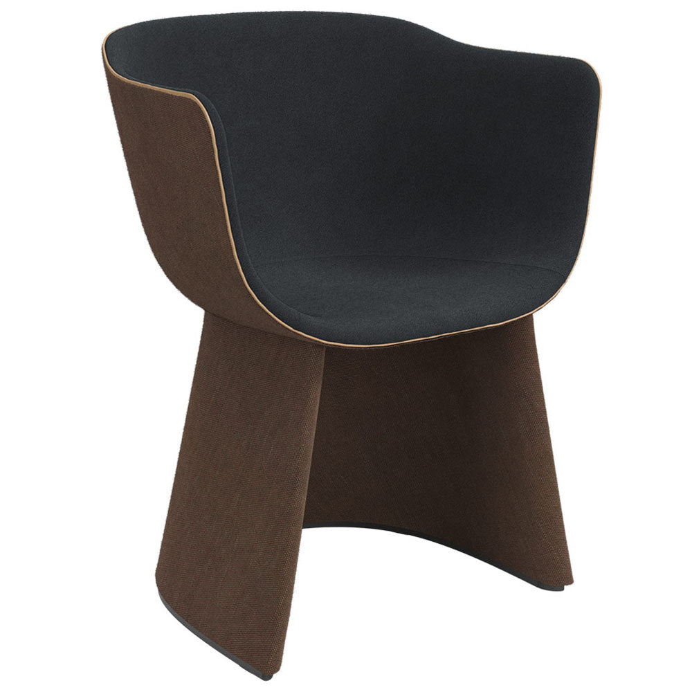 Monolit Dining Chair With Leather Piping - Vidar 182, Sunniva 363